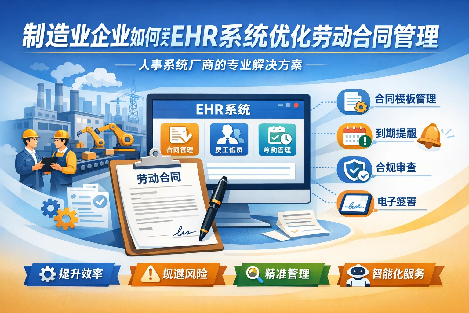 制造业企业如何通过EHR系统优化劳动合同管理——人事系统厂商的专业解决方案