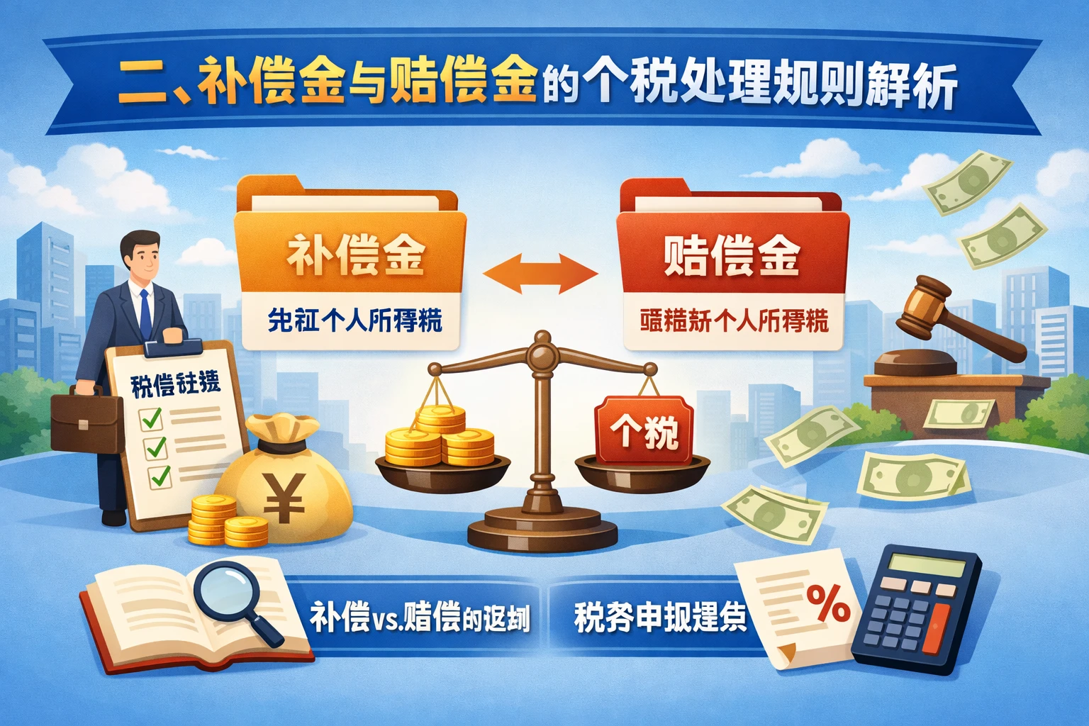 二、补偿金与赔偿金的个税处理规则解析
