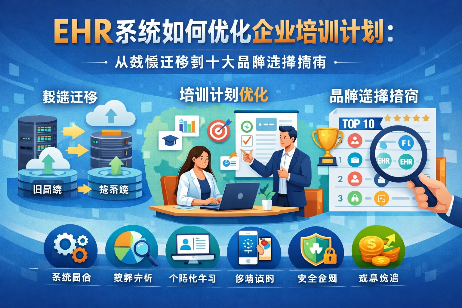 EHR系统如何优化企业培训计划：从数据迁移到十大品牌选择指南