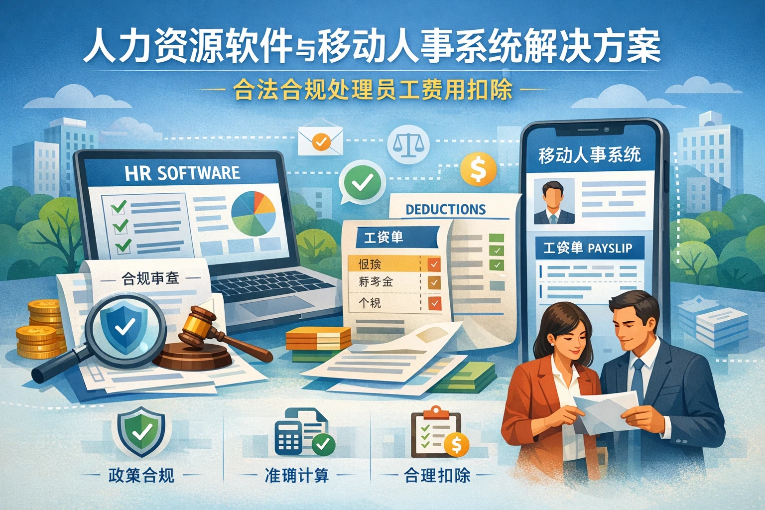 人力资源软件与移动人事系统解决方案：合法合规处理员工费用扣除