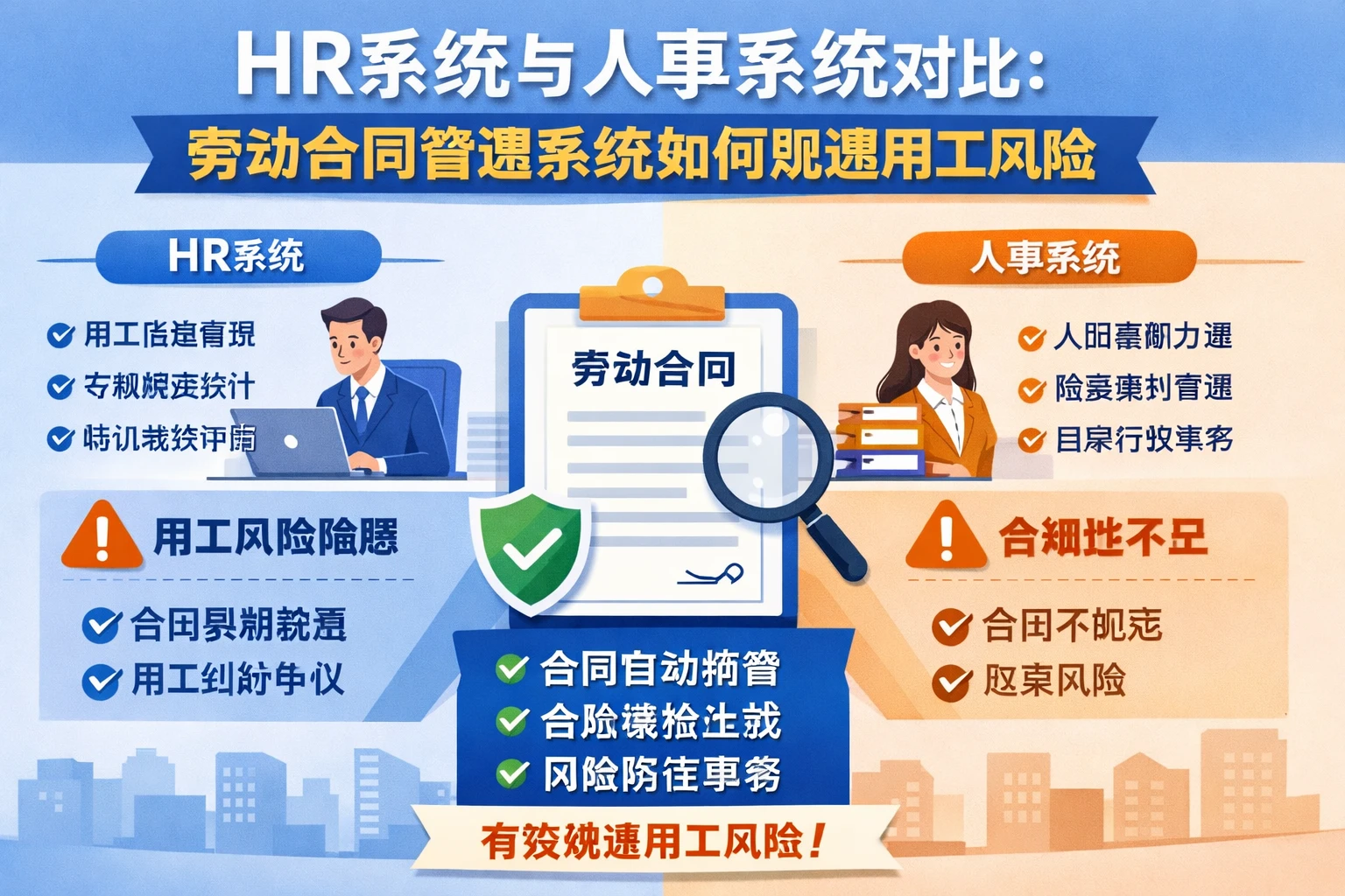 HR系统与人事系统对比:劳动合同管理系统如何规避用工风险