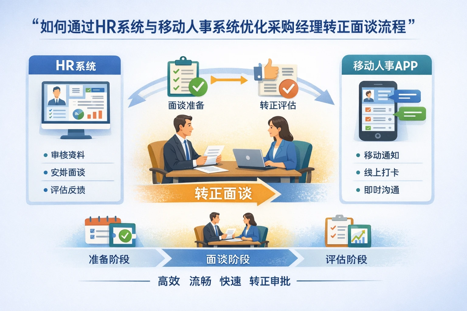 如何通过HR系统与移动人事系统优化采购经理转正面谈流程