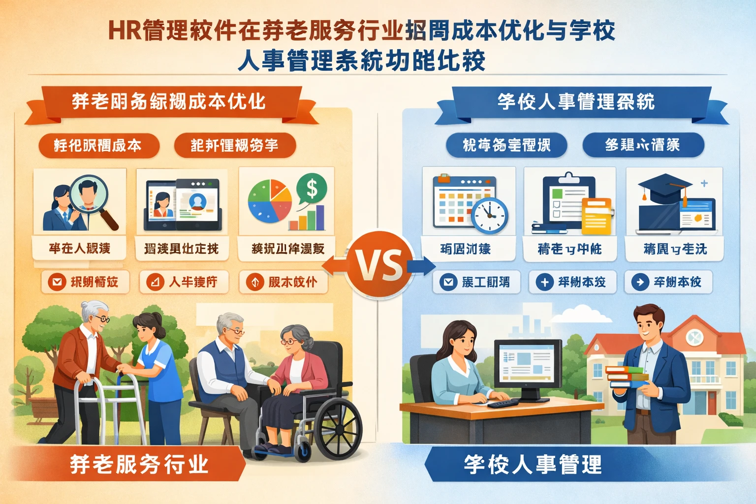 HR管理软件在养老服务行业招聘成本优化与学校人事管理系统功能比较