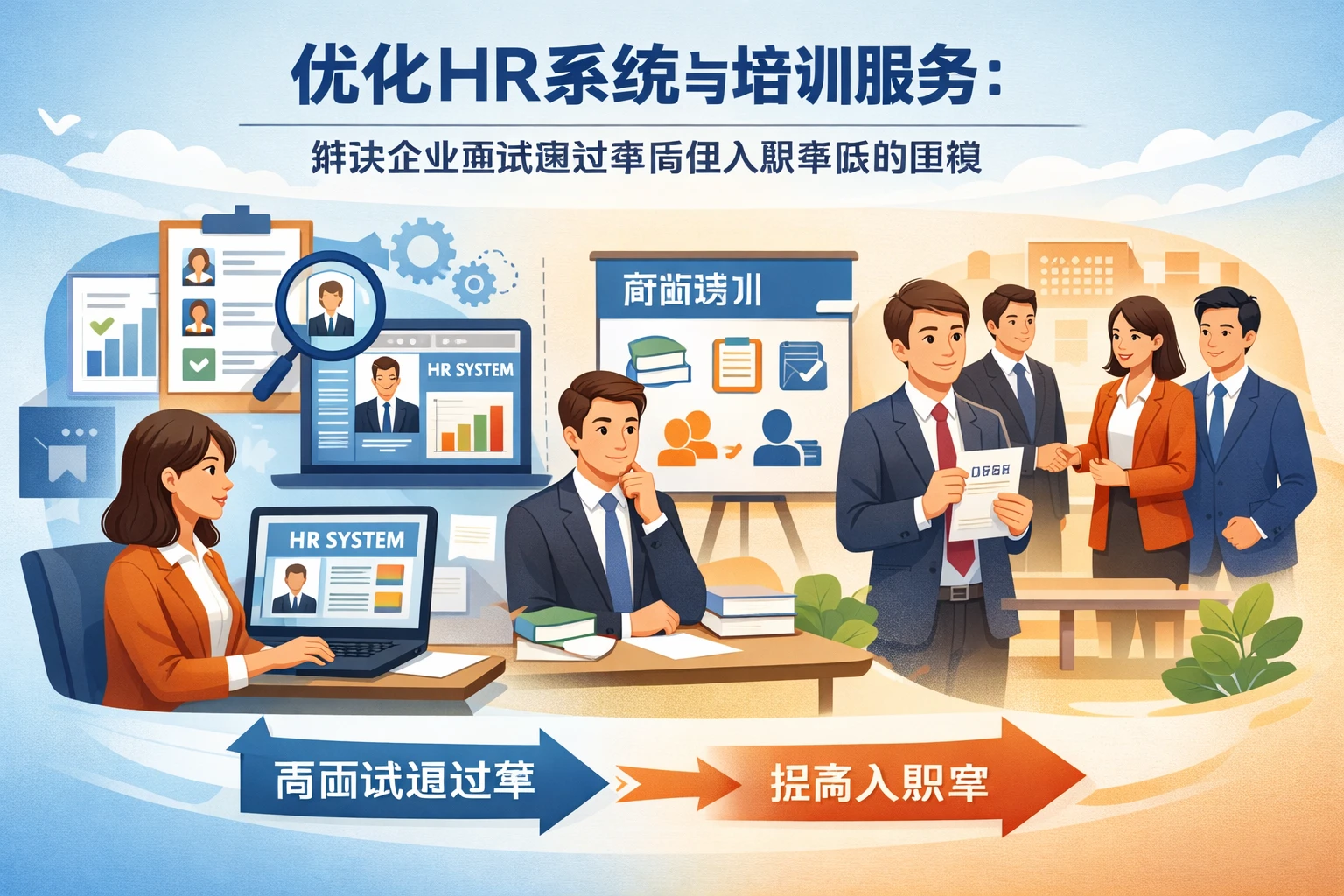 优化HR系统与培训服务:解决企业面试通过率高但入职率低的困境
