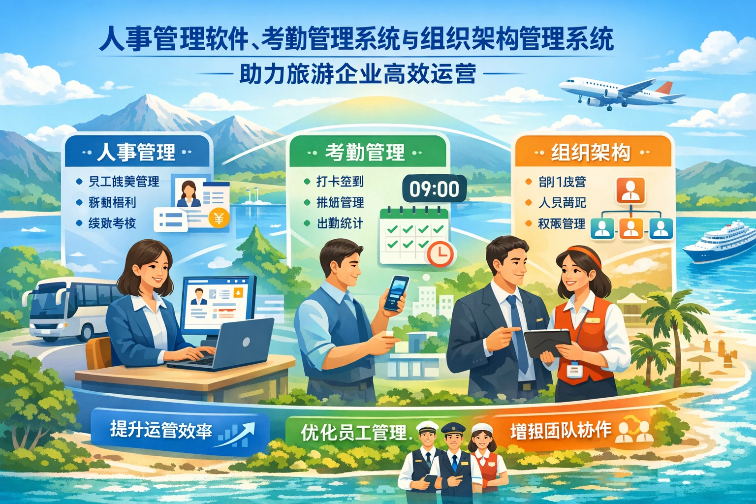 人事管理软件、考勤管理系统与组织架构管理系统如何助力旅游企业高效运营