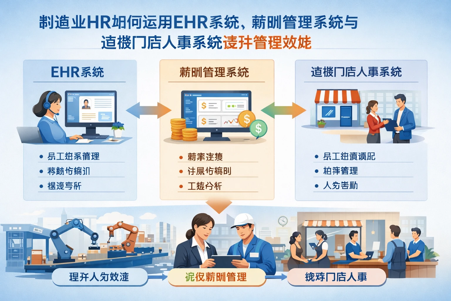 制造业HR如何运用EHR系统、薪酬管理系统与连锁门店人事系统提升管理效能