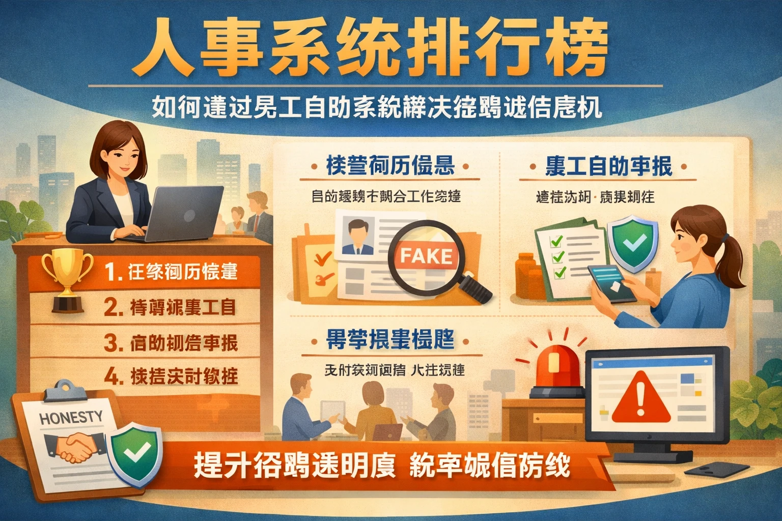 人事系统排行榜:如何通过员工自助系统解决招聘诚信危机