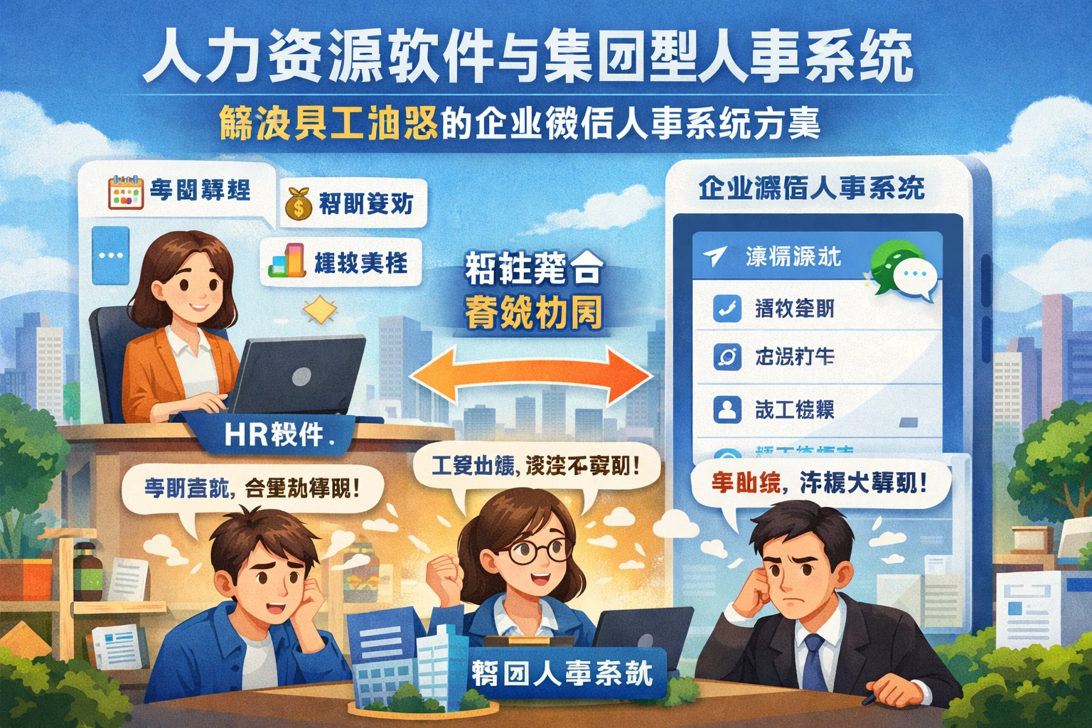 人力资源软件与集团型人事系统：解决员工抱怨的企业微信人事系统方案