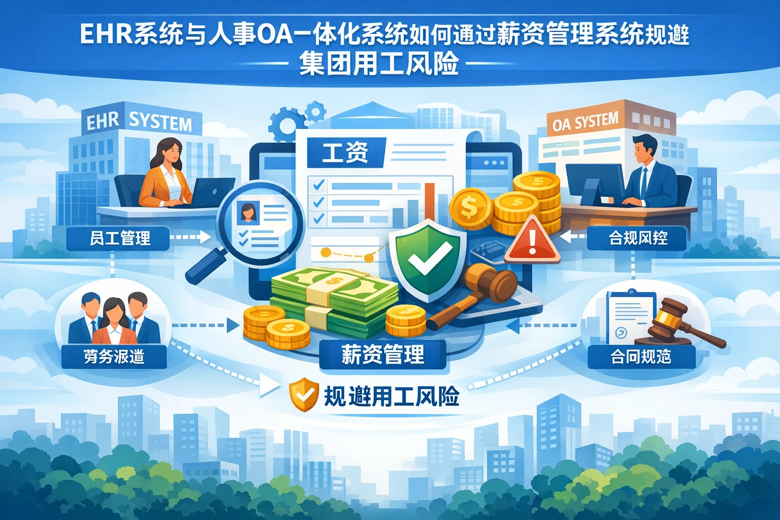 EHR系统与人事OA一体化系统如何通过薪资管理系统规避集团用工风险