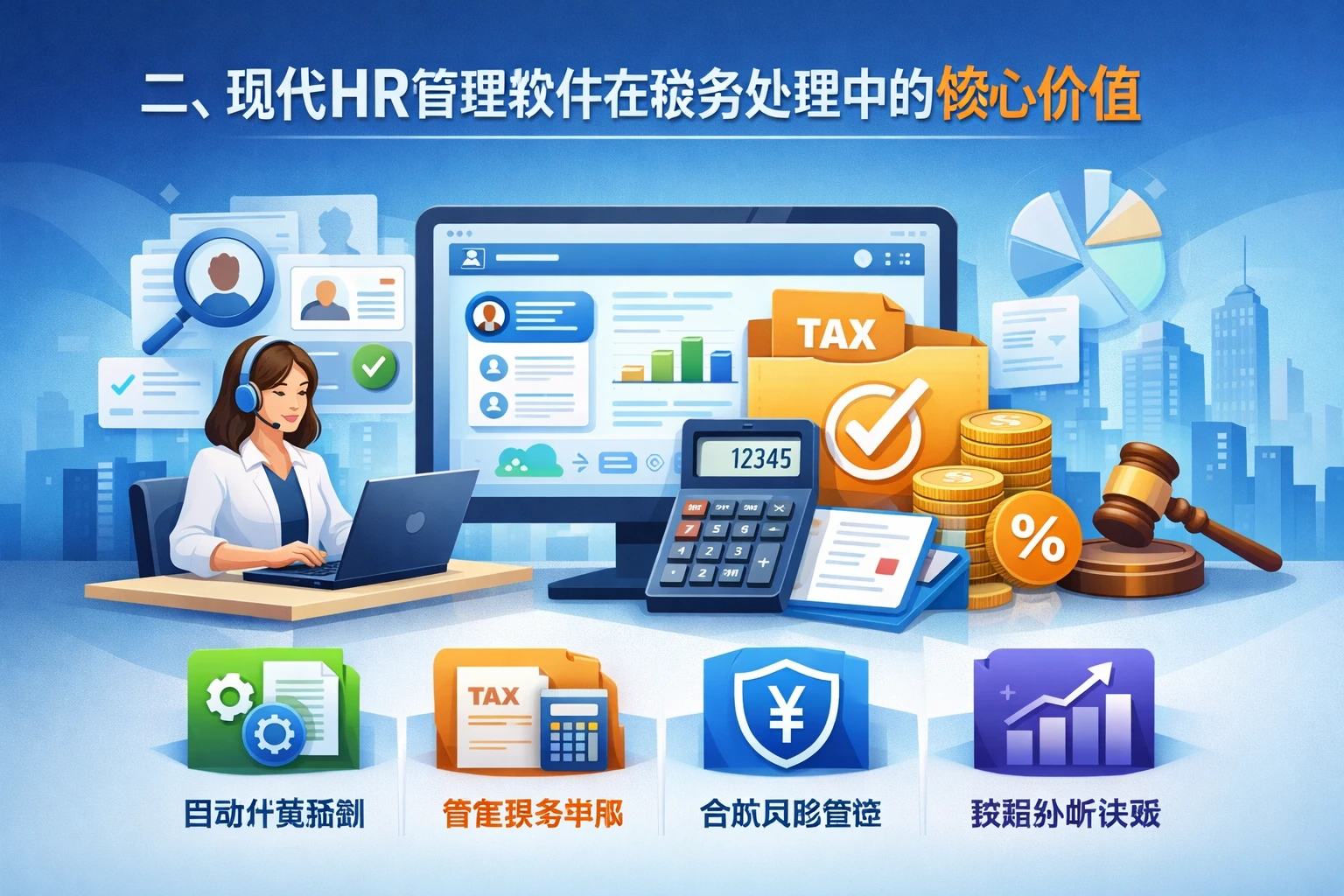 二、现代HR管理软件在税务处理中的核心价值