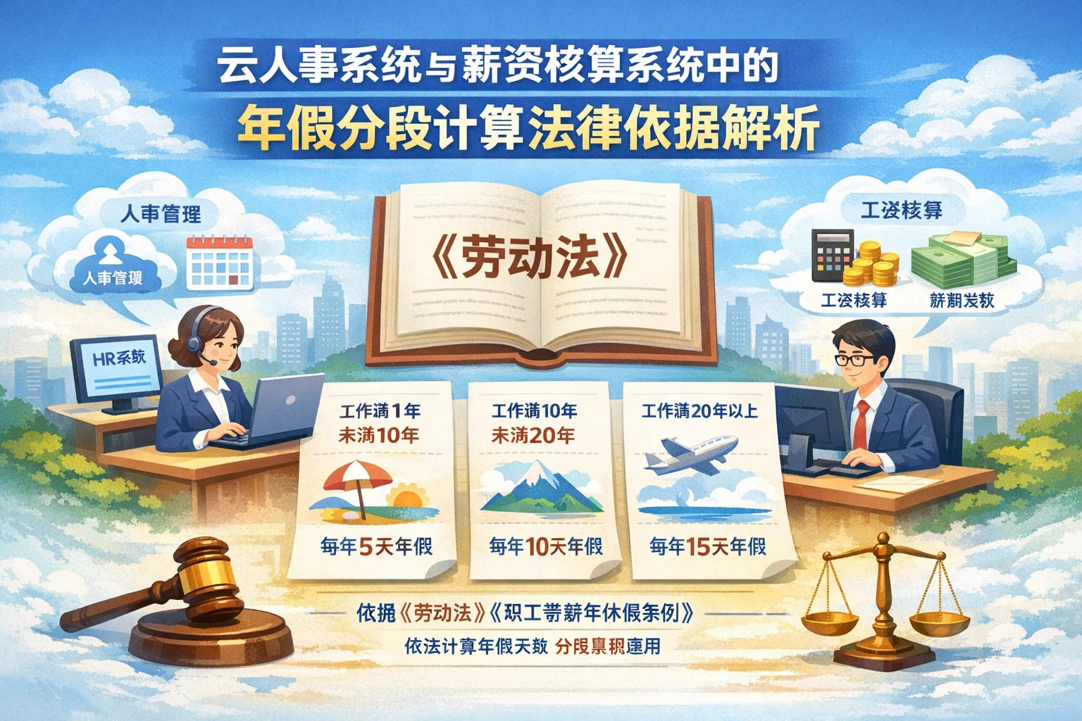 云人事系统与薪资核算系统中的年假分段计算法律依据解析
