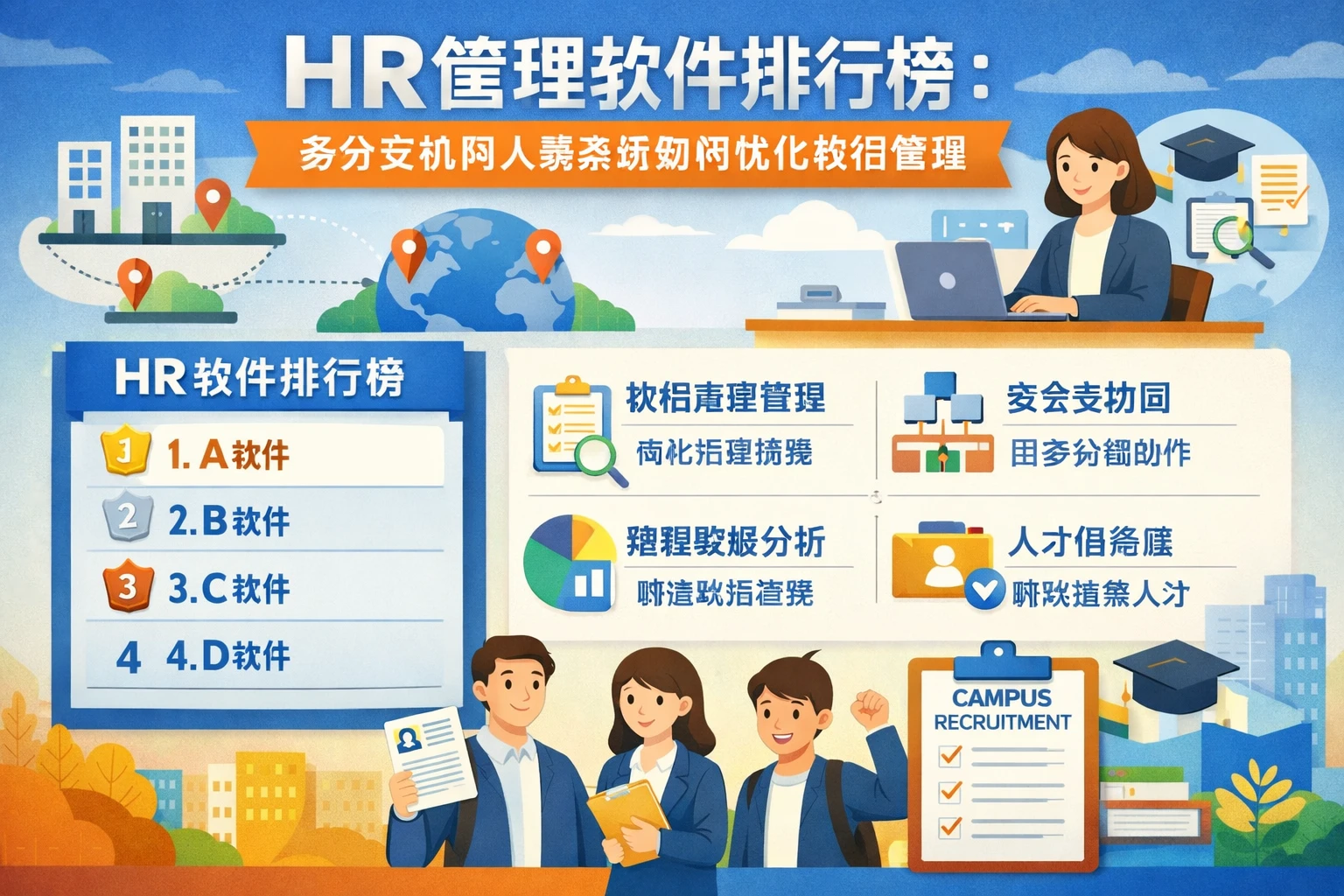 HR管理软件排行榜：多分支机构人事系统如何优化校招管理