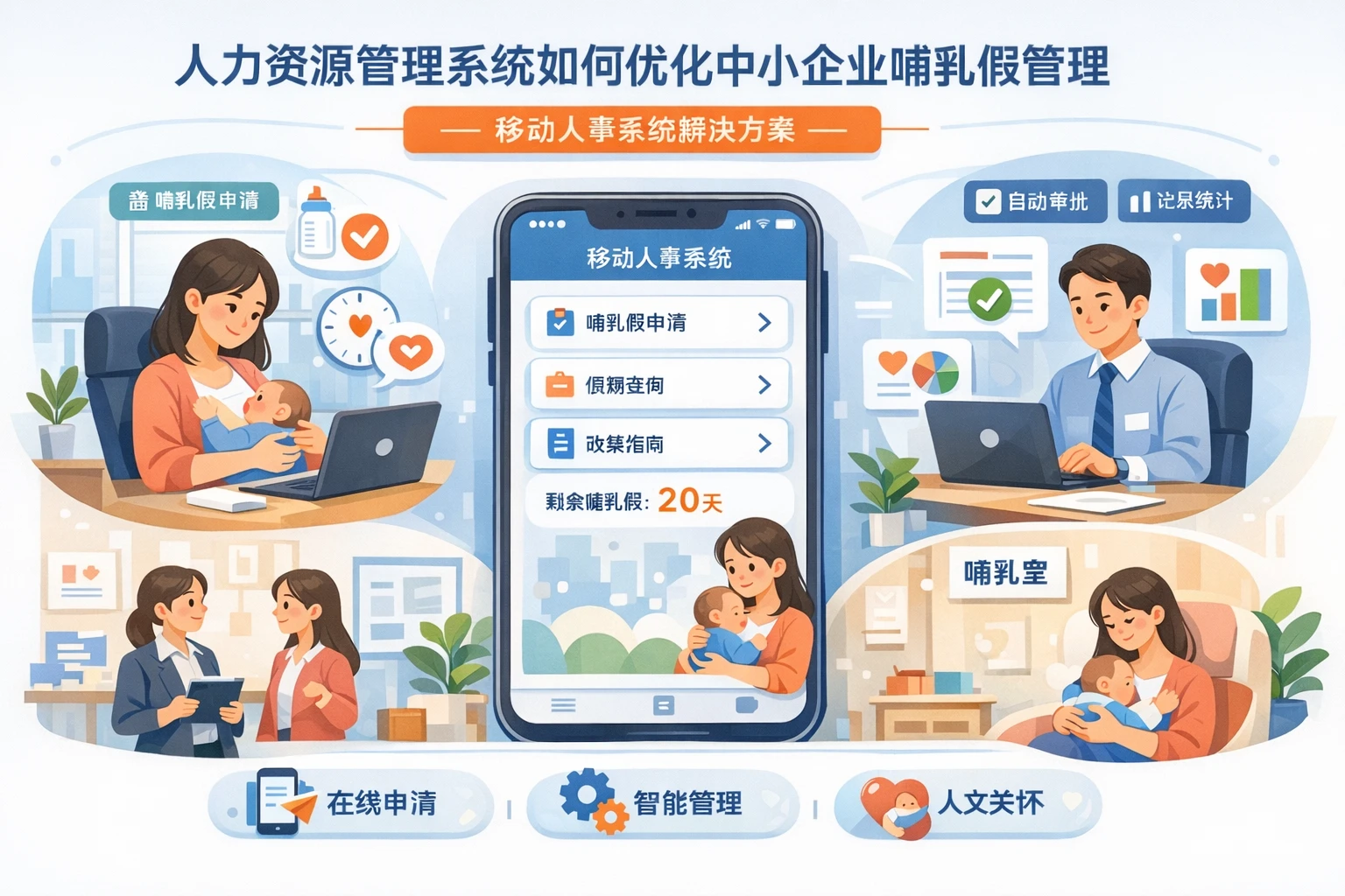 人力资源管理系统如何优化中小企业哺乳假管理 - 移动人事系统解决方案