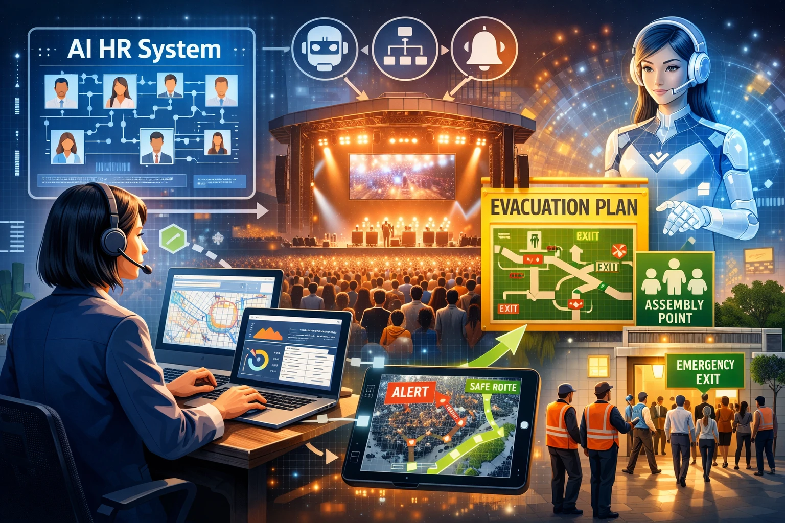 运用AI人事管理系统优化大型活动组织与员工疏散方案