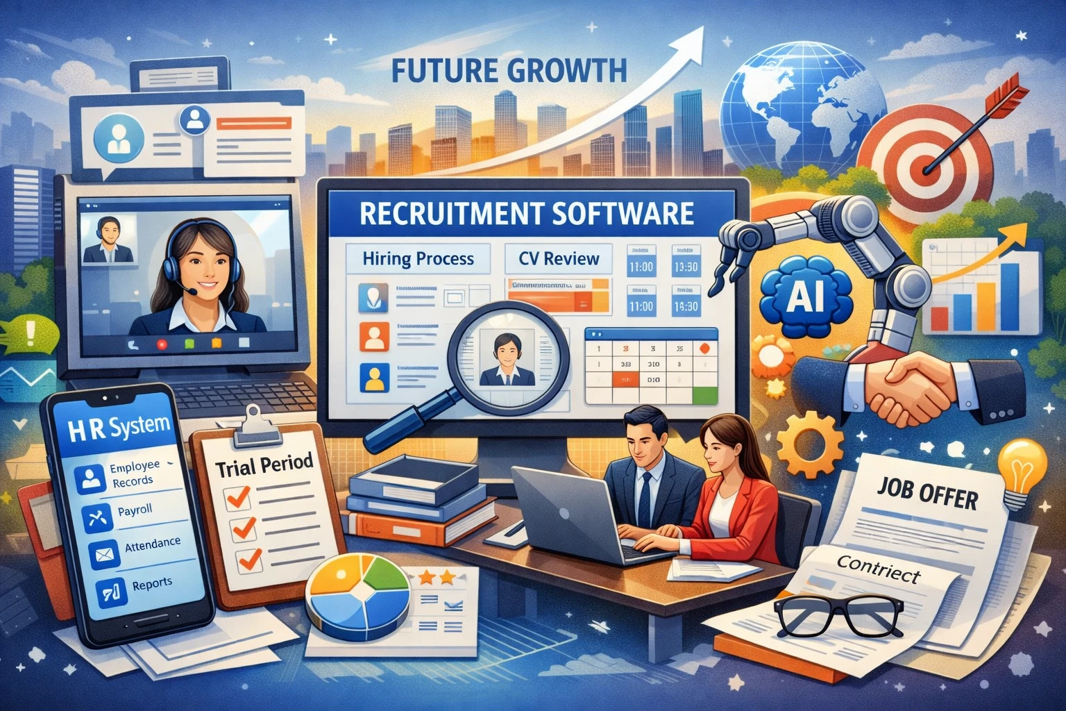 人力资源软件与招聘管理软件：通过人事系统试用优化网络面试及未来发展