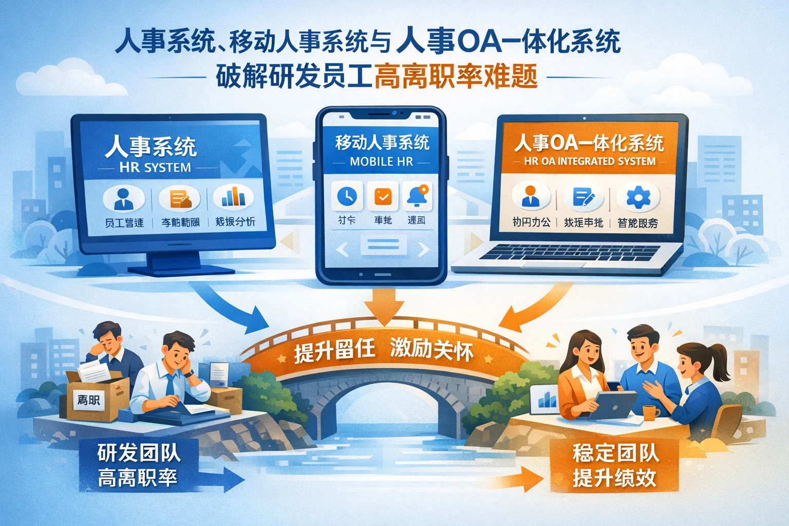 人事系统、移动人事系统与人事OA一体化系统：破解研发员工高离职率难题