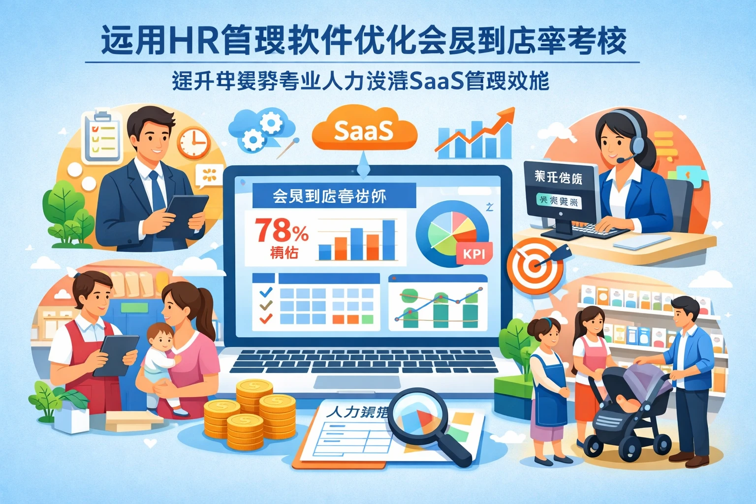 运用HR管理软件优化会员到店率考核,提升母婴零售业人力资源SaaS管理效能