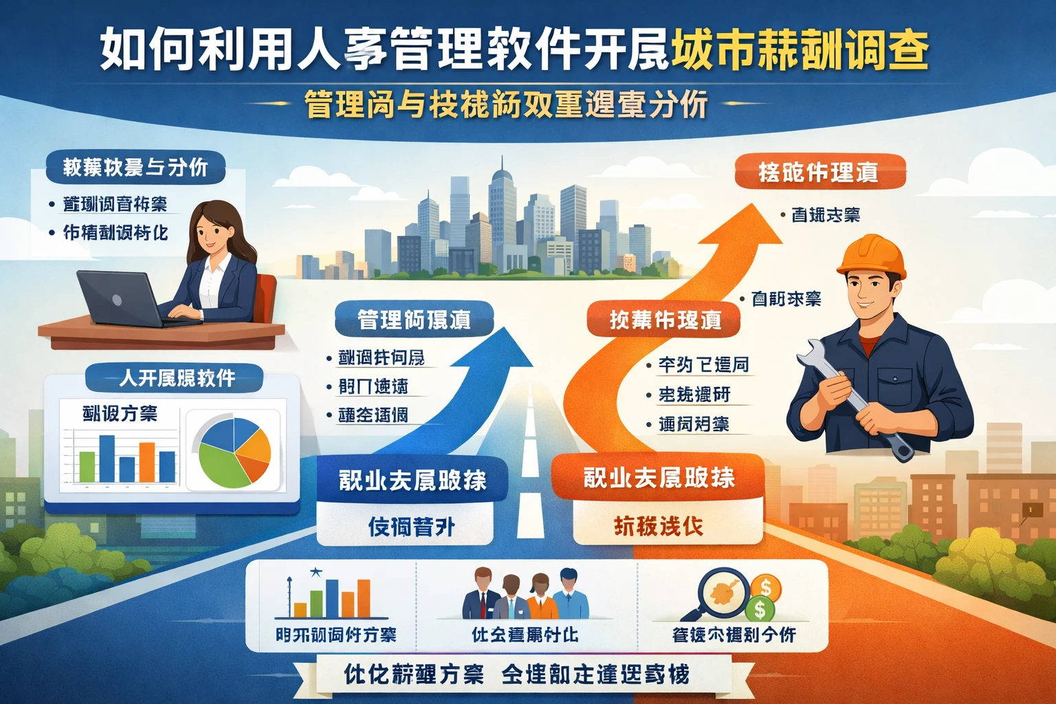 如何利用人事管理软件开展城市薪酬调查：管理岗与技能岗双重通道分析