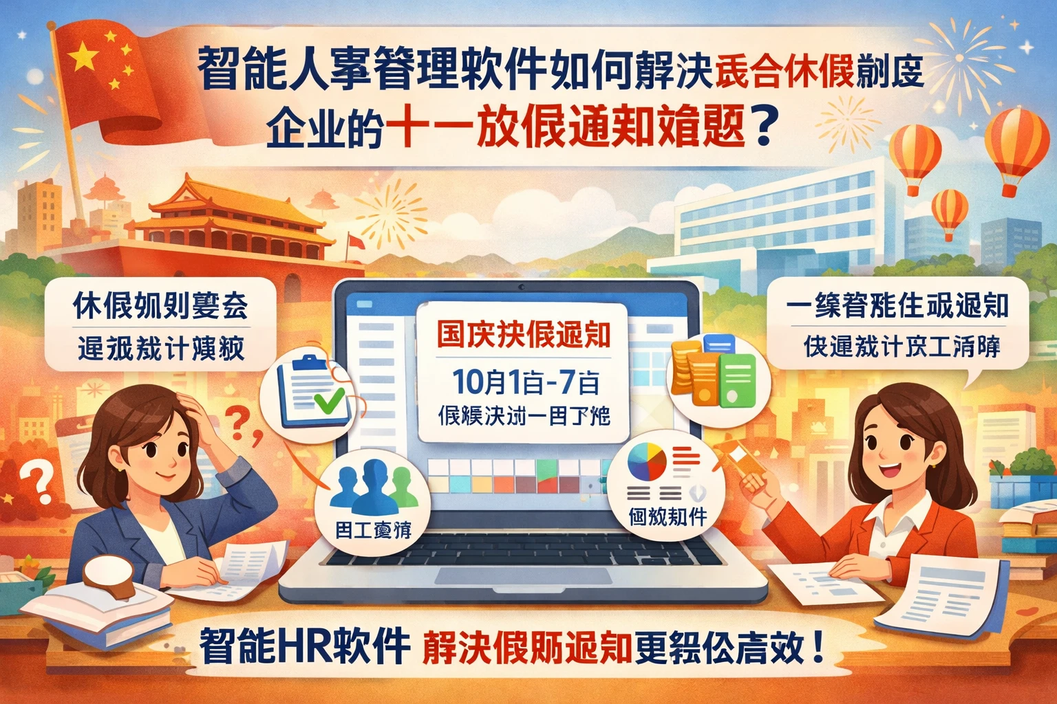 智能人事管理软件如何解决混合休假制度企业的十一放假通知难题？