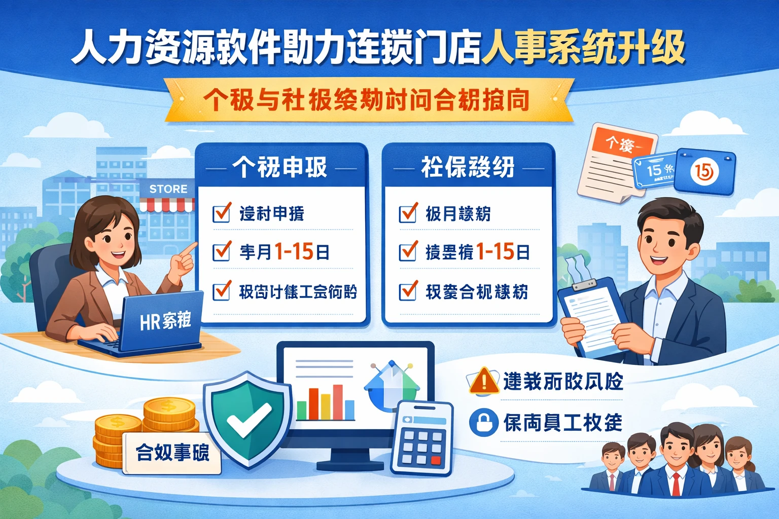 人力资源软件助力连锁门店人事系统升级：个税与社保缴纳时间合规指南
