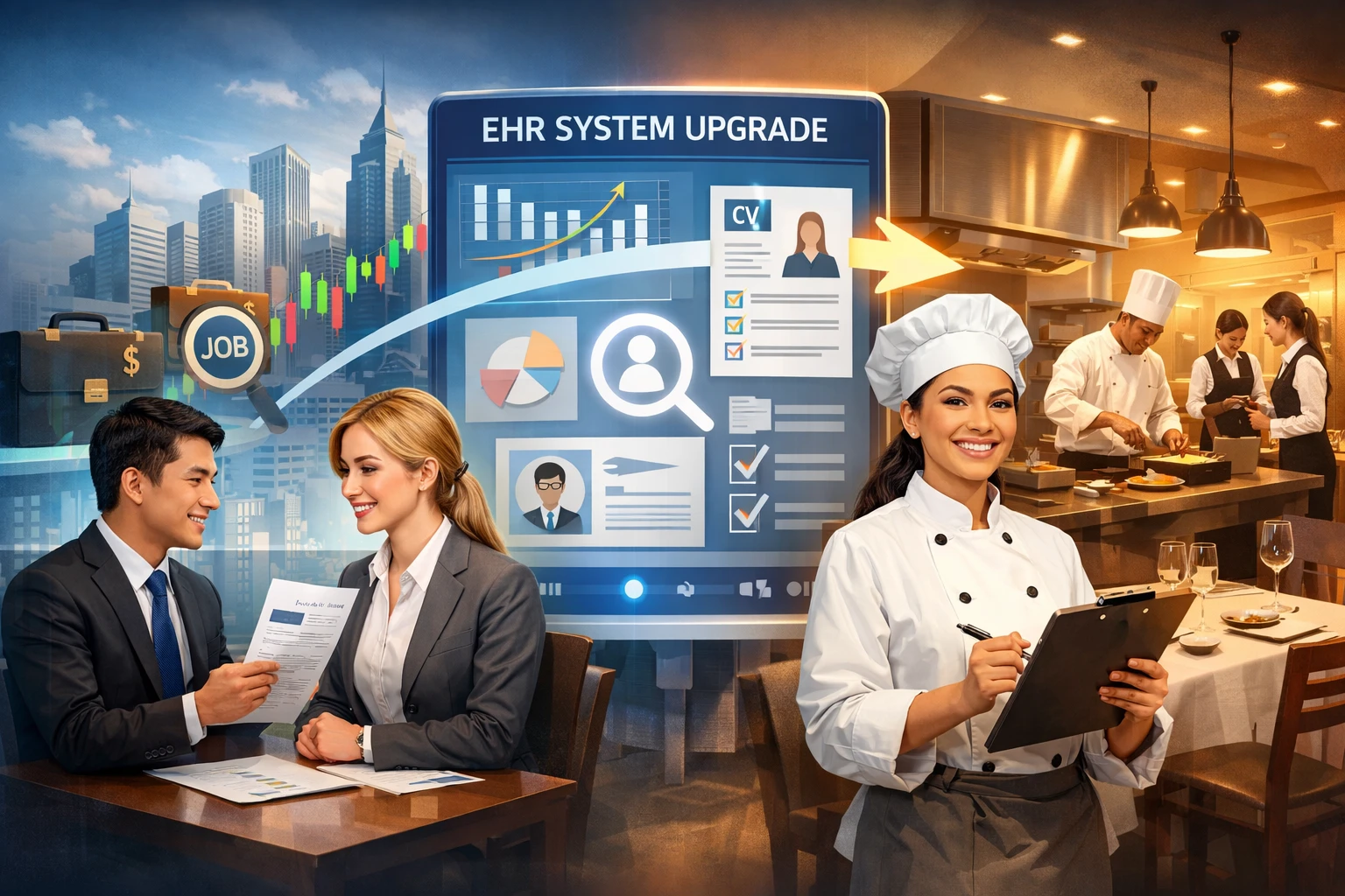 EHR系统升级助力跨行业职业发展:从金融招聘到餐饮人力资源的华丽转身