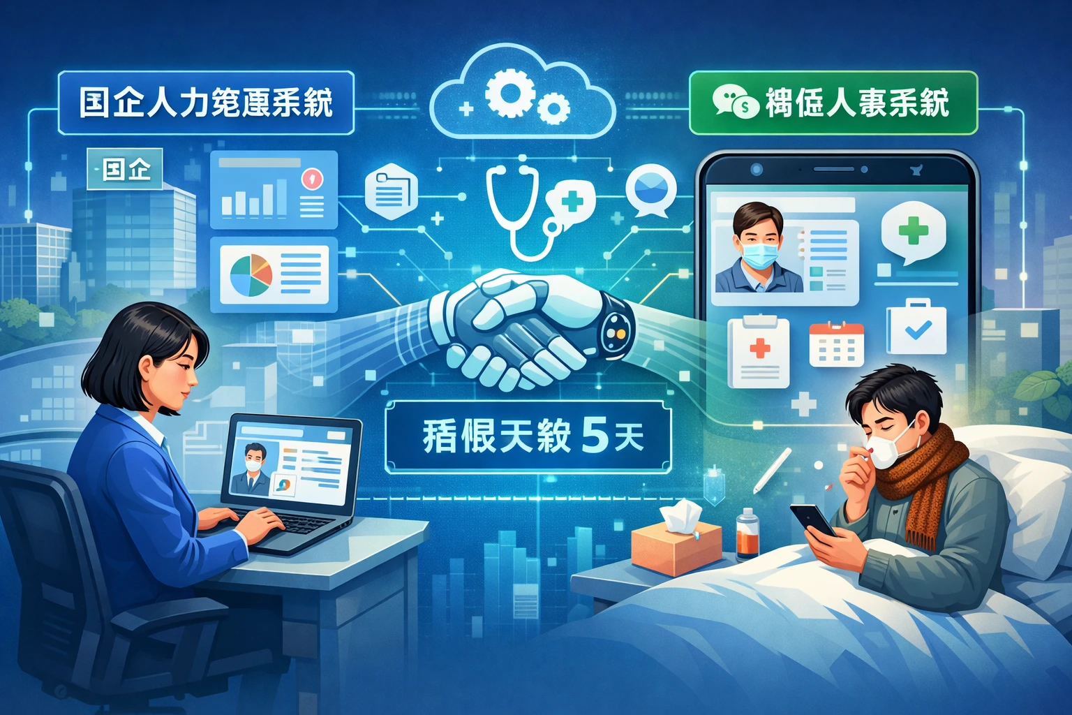 国企人力资源系统与微信人事系统在病假计算中的智能化应用