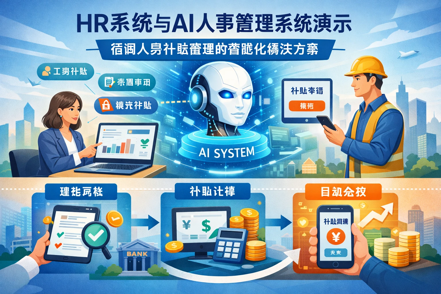 HR系统与AI人事管理系统演示：借调人员补贴管理的智能化解决方案