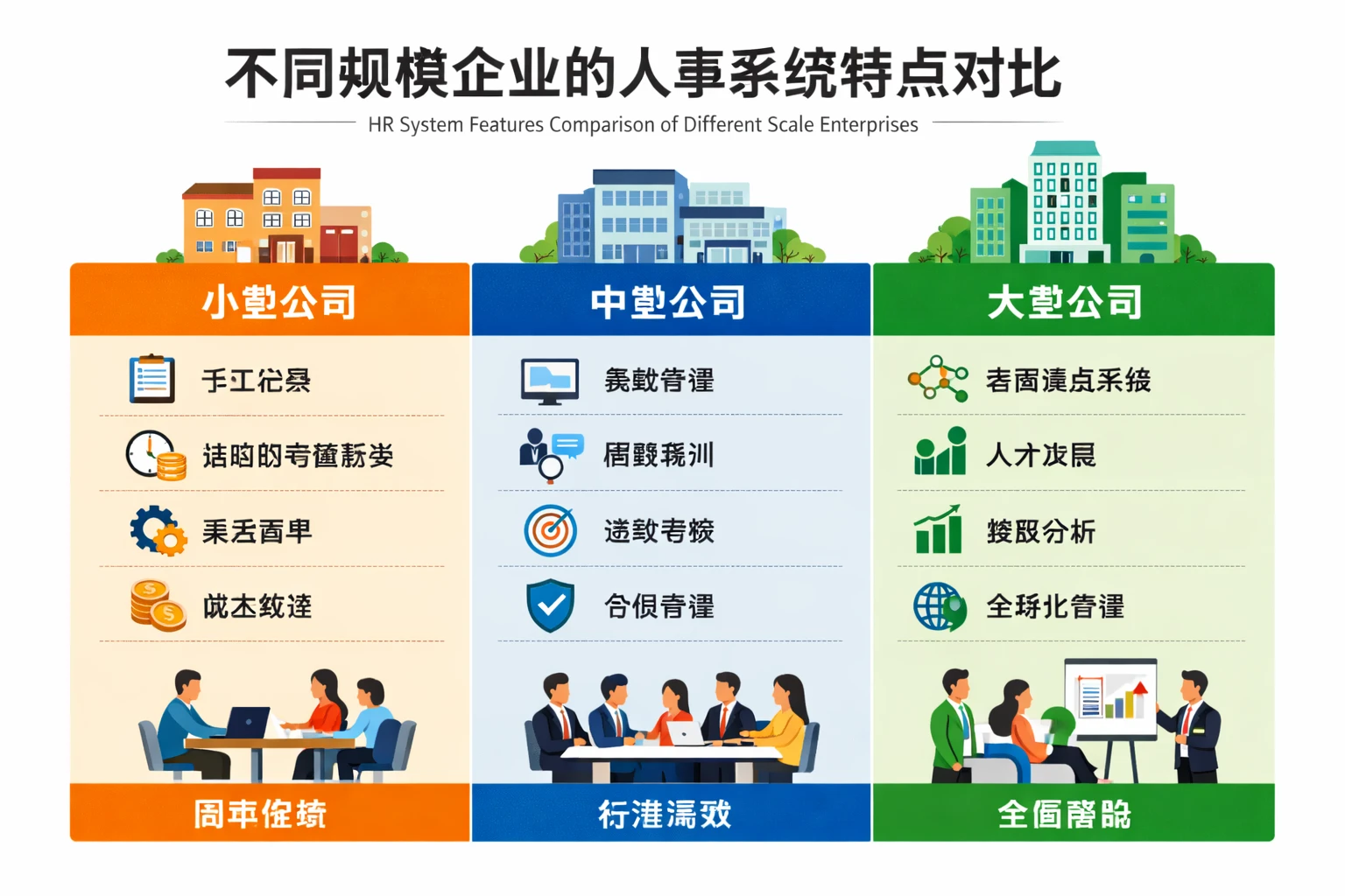 不同规模企业的人事系统特点对比