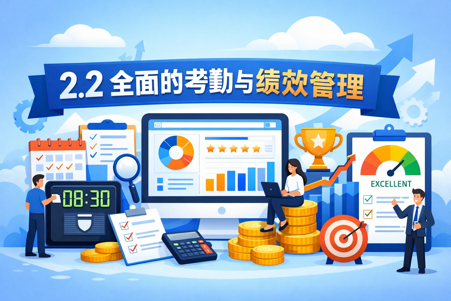 2.2 全面的考勤与绩效管理