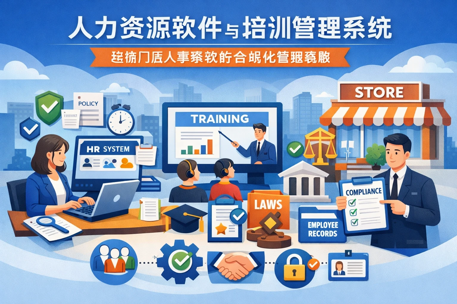 人力资源软件与培训管理系统：连锁门店人事系统的合规化管理策略