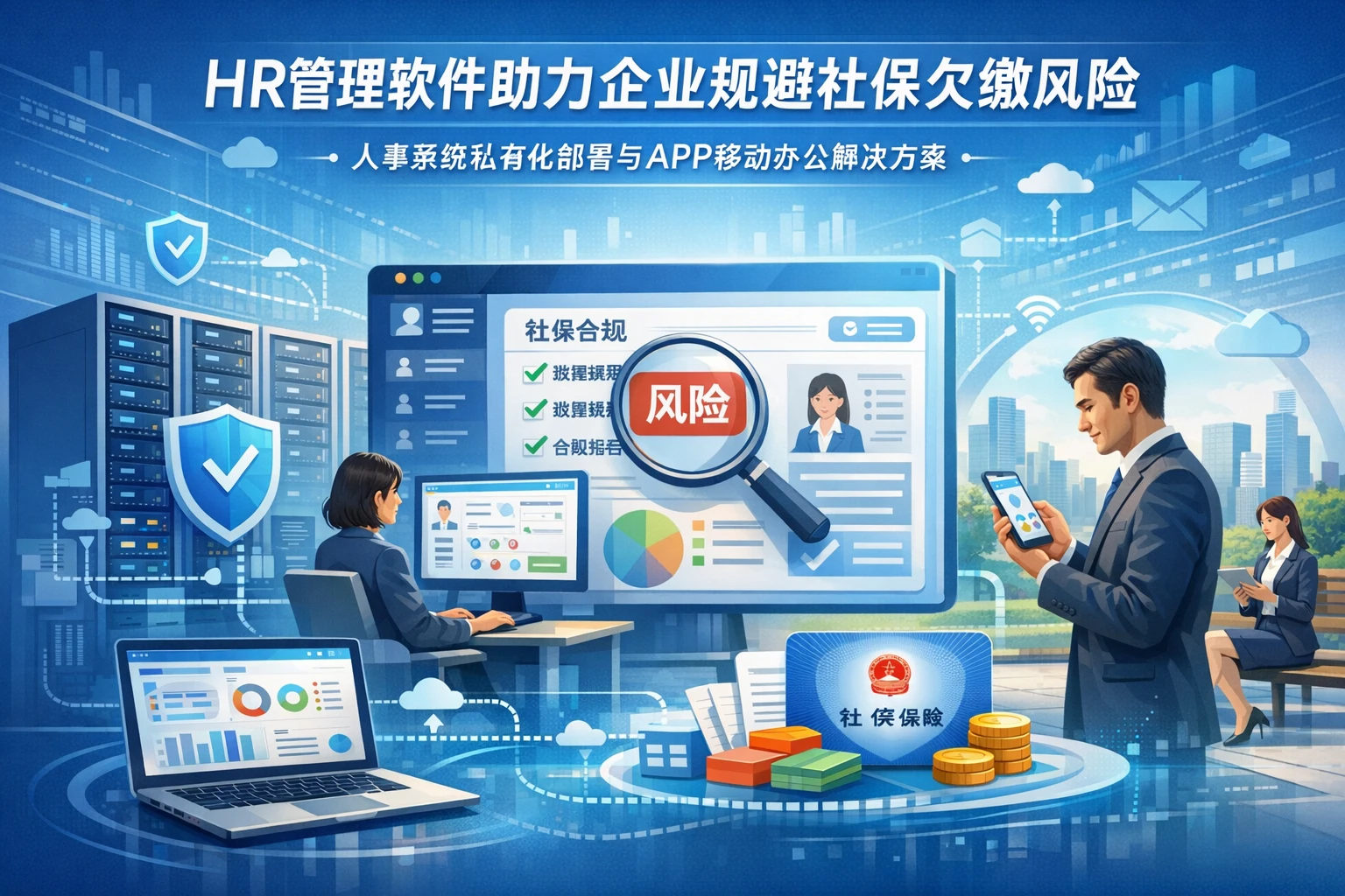 HR管理软件助力企业规避社保欠缴风险:人事系统私有化部署与APP移动办公解决方案