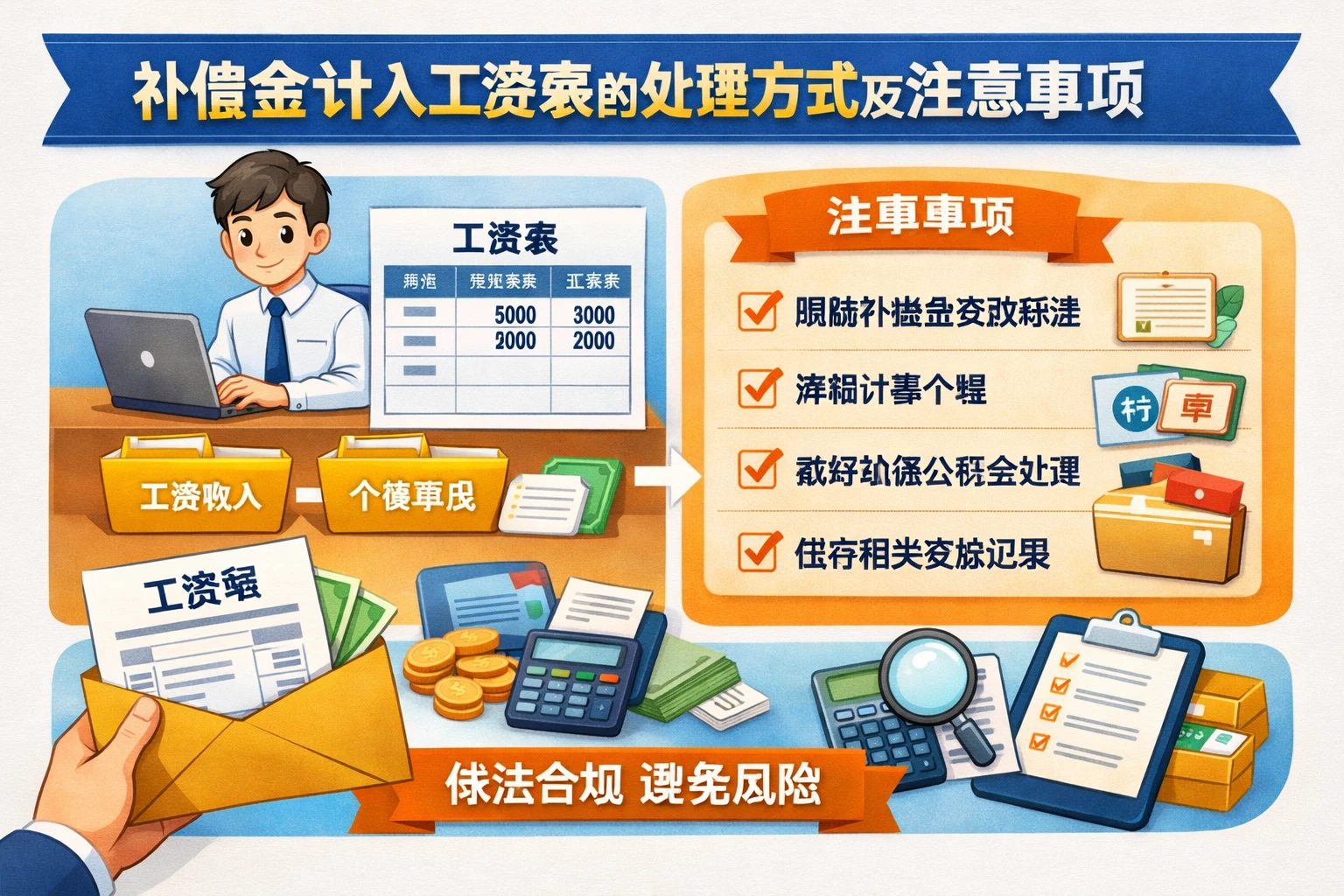 补偿金计入工资表的处理方式及注意事项