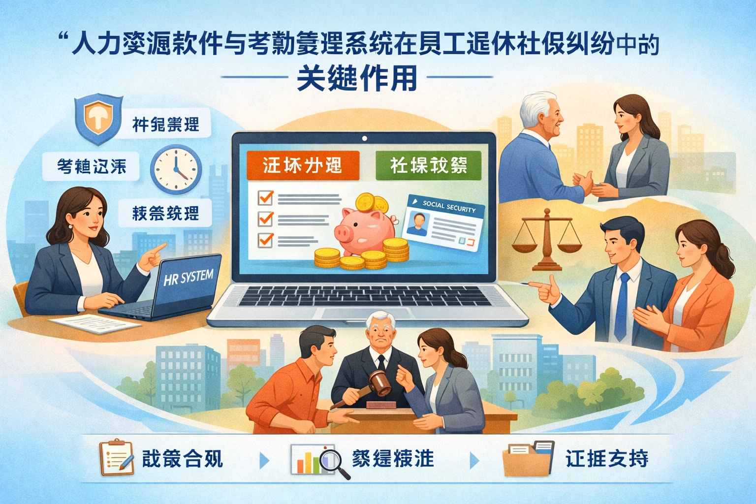 人力资源软件与考勤管理系统在员工退休社保纠纷中的关键作用