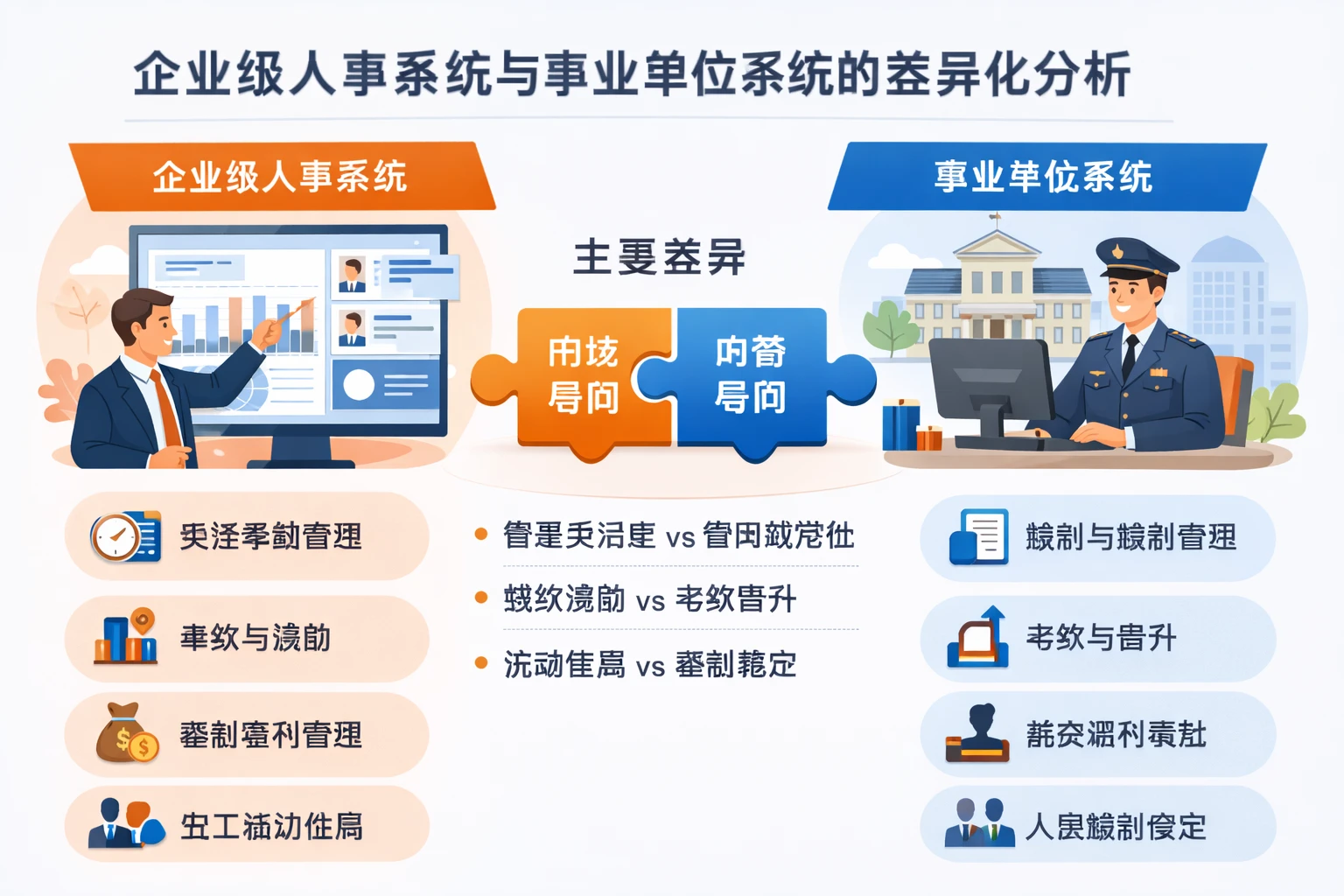 企业级人事系统与事业单位系统的差异化分析