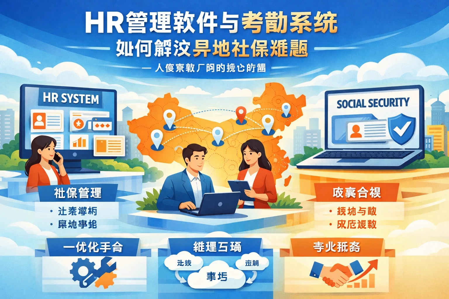 HR管理软件与考勤系统如何解决异地社保难题——人事系统厂商的核心价值