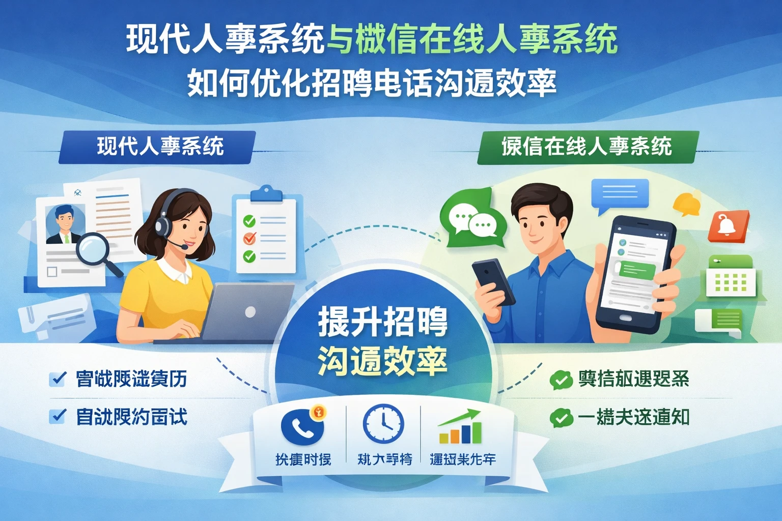 现代人事系统与微信在线人事系统如何优化招聘电话沟通效率