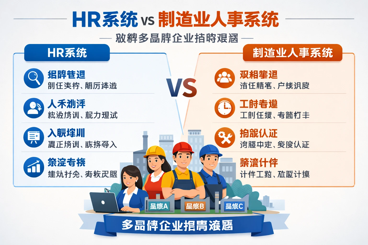 HR系统与制造业人事系统功能比较：破解多品牌企业招聘难题
