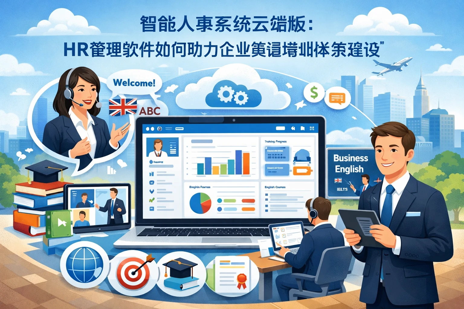 智能人事系统云端版:HR管理软件如何助力企业英语培训体系建设