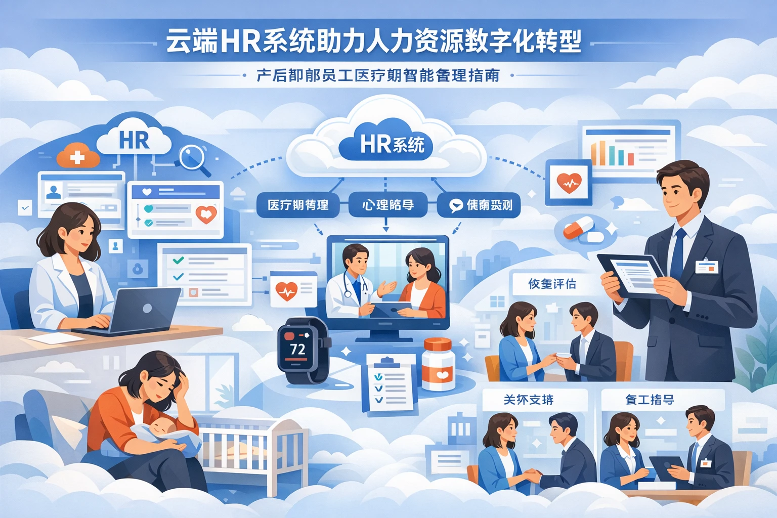 云端HR系统助力人力资源数字化转型：产后抑郁员工医疗期智能管理指南