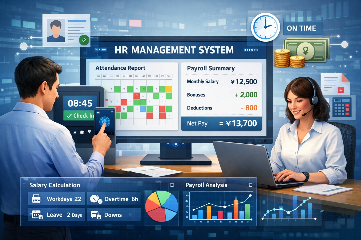 现代企业人力资源管理系统:考勤与薪资核算的高效整合