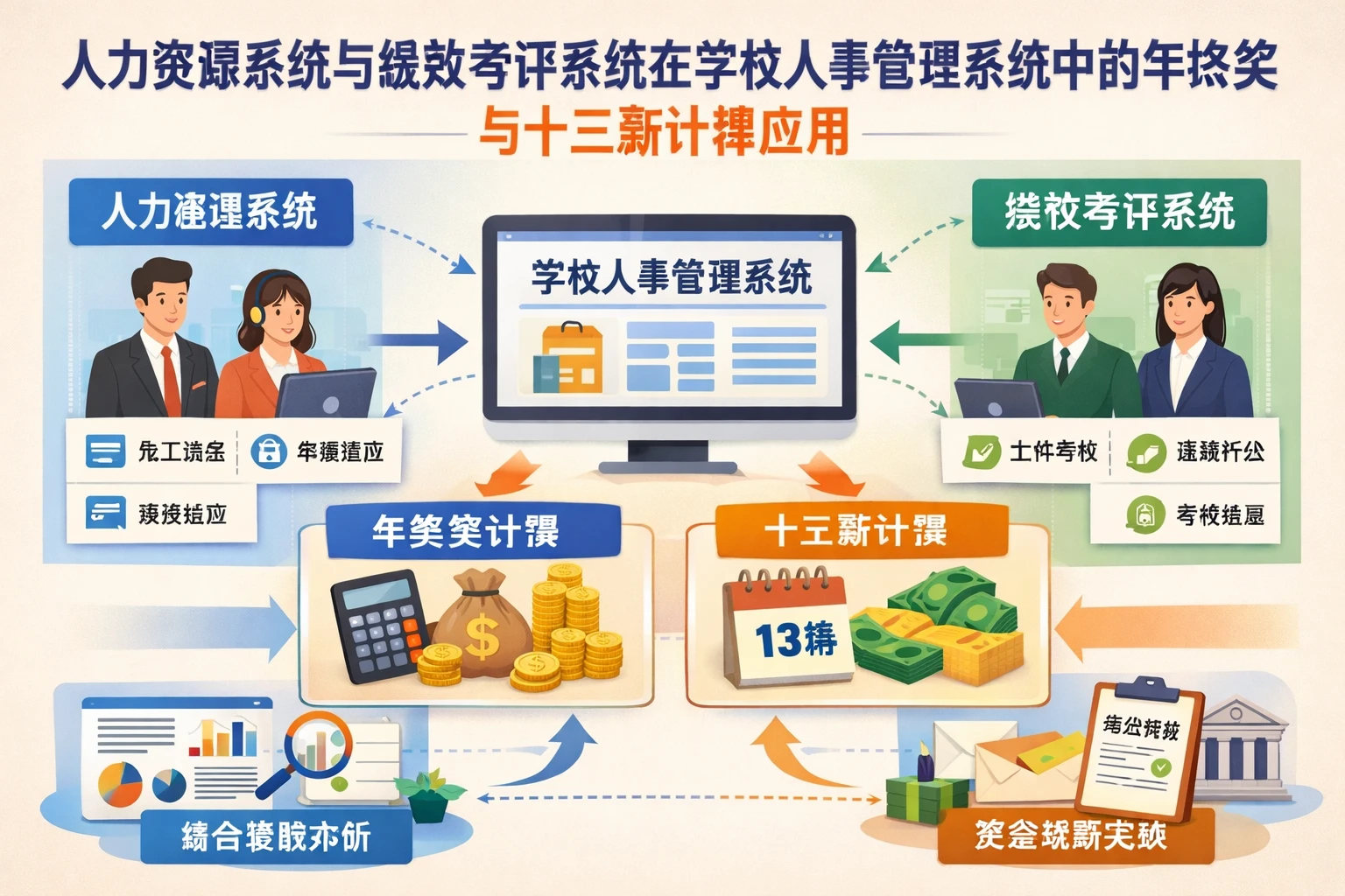 人力资源系统与绩效考评系统在学校人事管理系统中的年终奖与十三薪计算应用