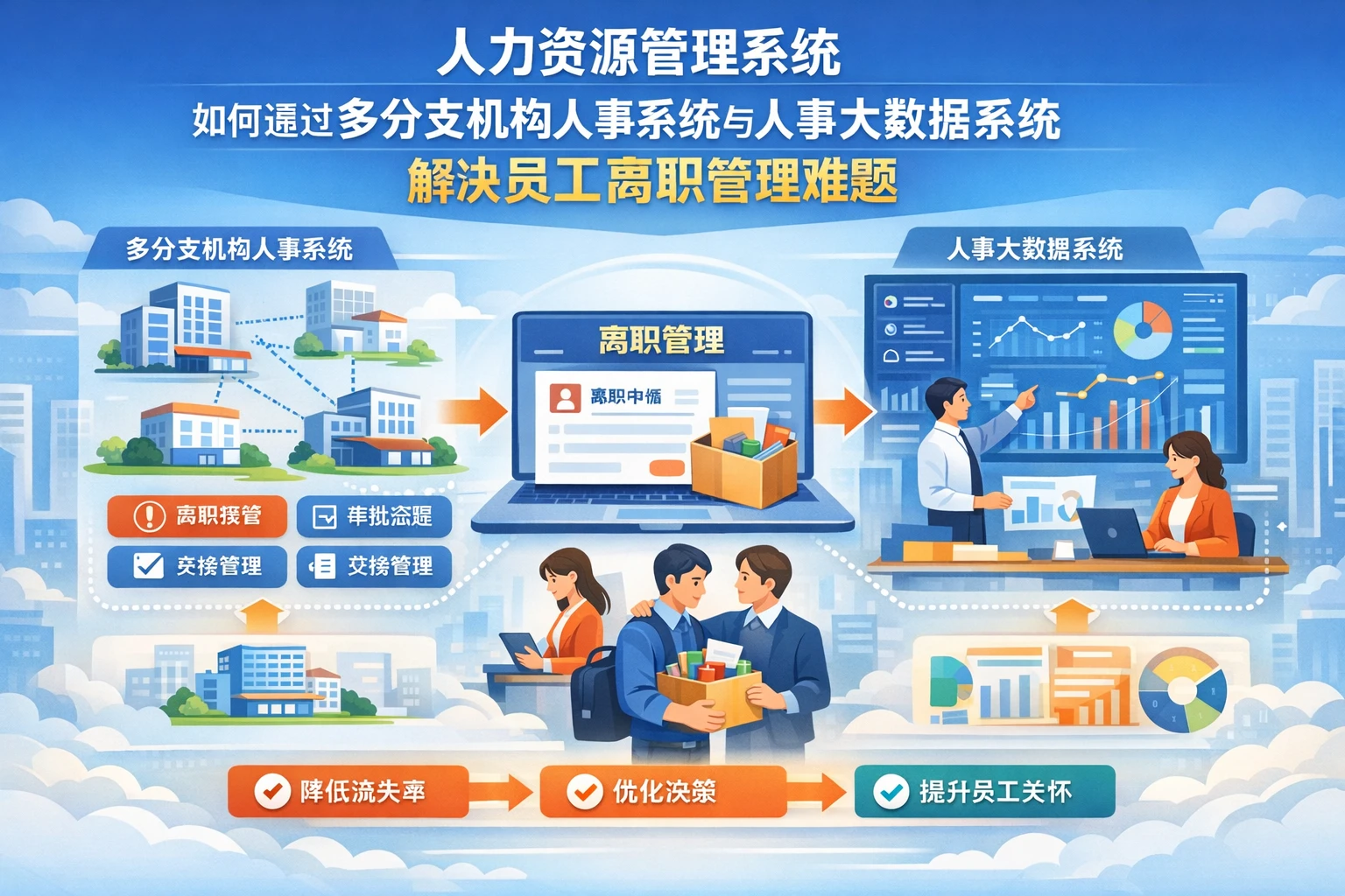 人力资源管理系统如何通过多分支机构人事系统与人事大数据系统解决员工离职管理难题