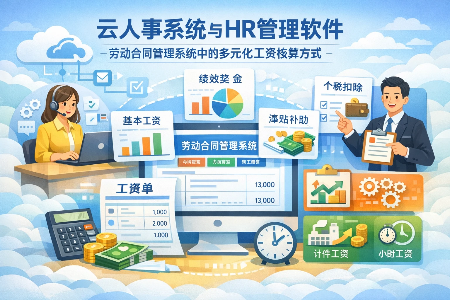云人事系统与HR管理软件：劳动合同管理系统中的多元化工资核算方式