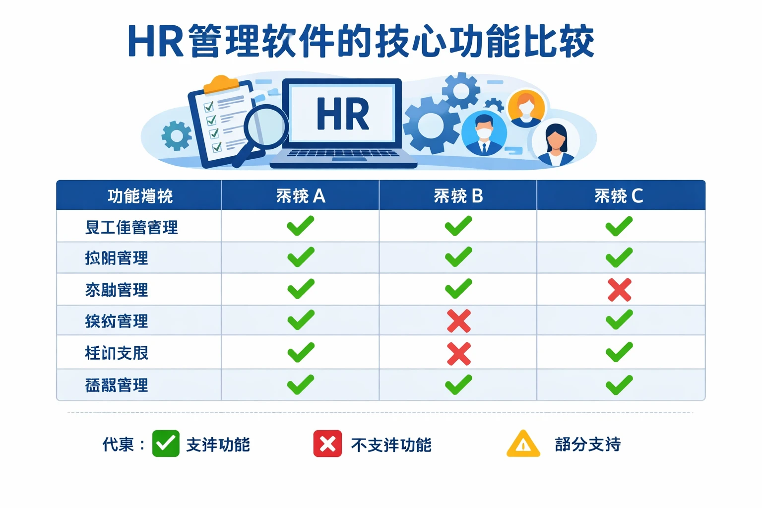 HR管理软件的核心功能比较