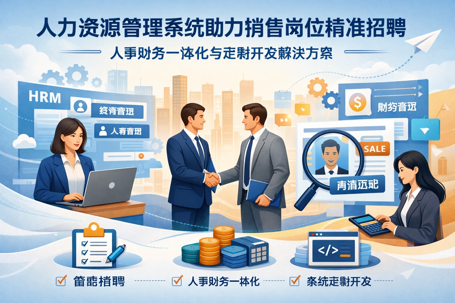 人力资源管理系统助力销售岗位精准招聘：人事财务一体化与定制开发解决方案