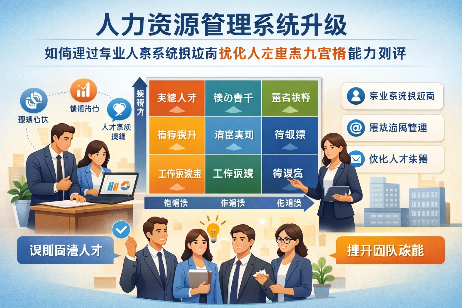 人力资源管理系统升级：如何通过专业人事系统供应商优化人才盘点九宫格能力测评