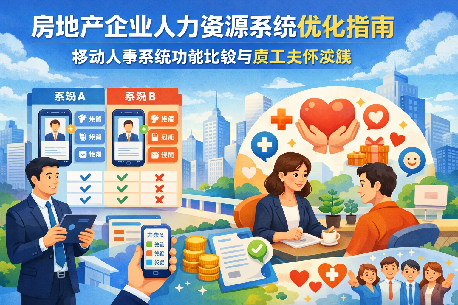 房地产企业人力资源系统优化指南：移动人事系统功能比较与员工关怀实践