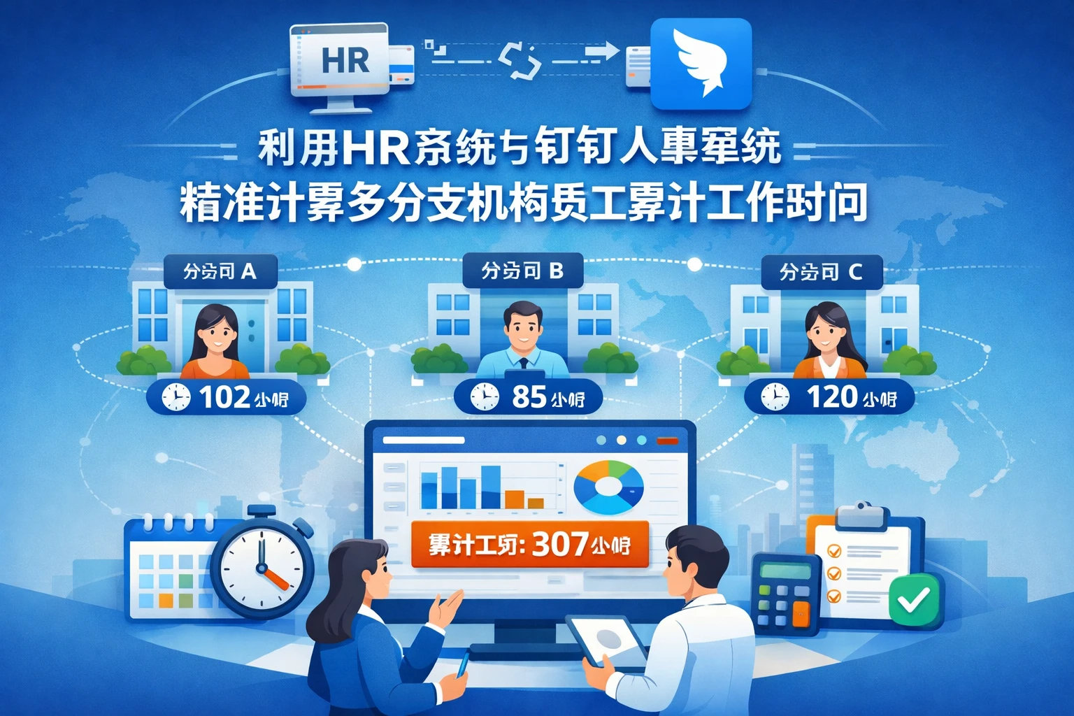 利用HR系统与钉钉人事系统精准计算多分支机构员工累计工作时间