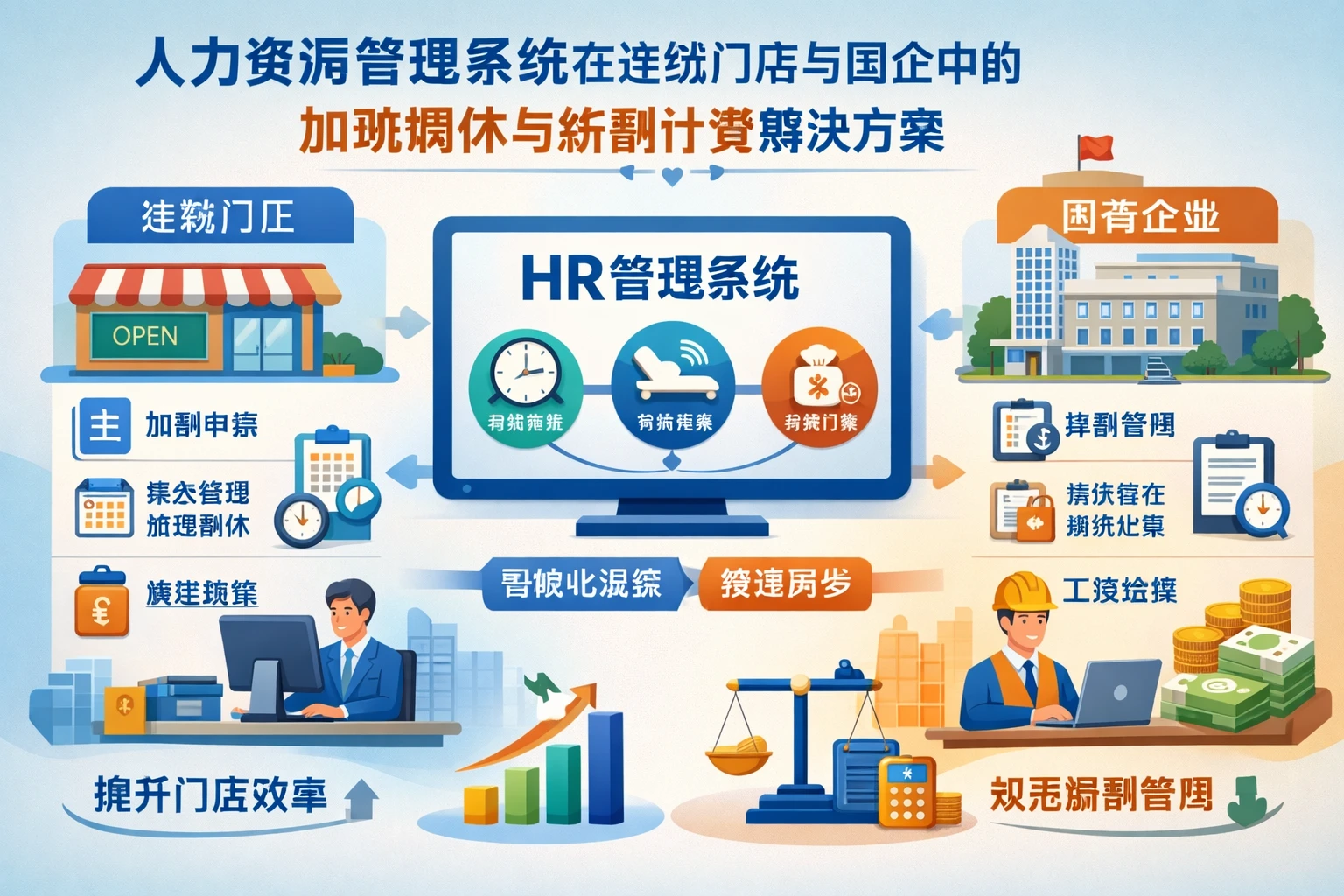 人力资源管理系统在连锁门店与国企中的加班调休与薪酬计算解决方案