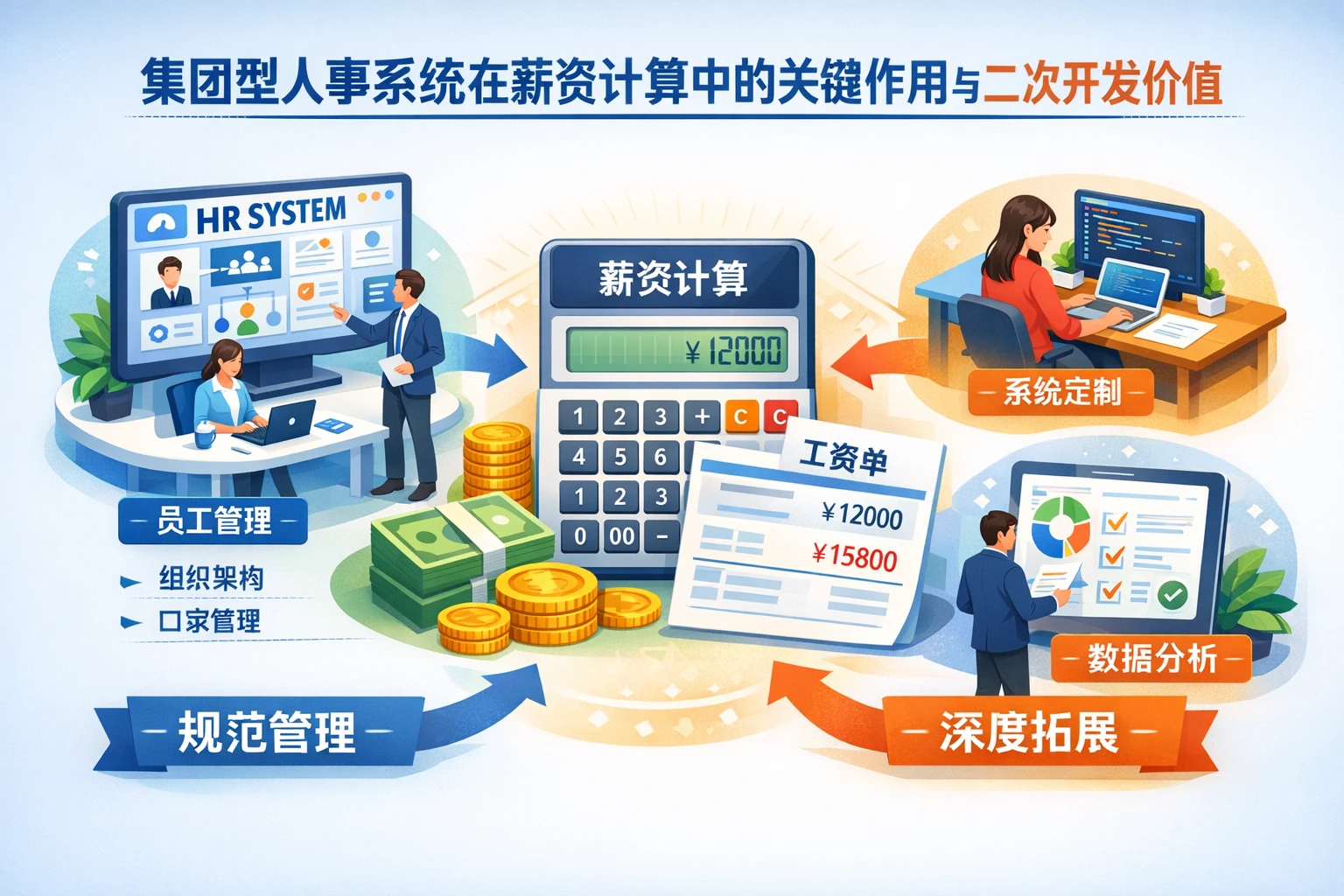集团型人事系统在薪资计算中的关键作用与二次开发价值